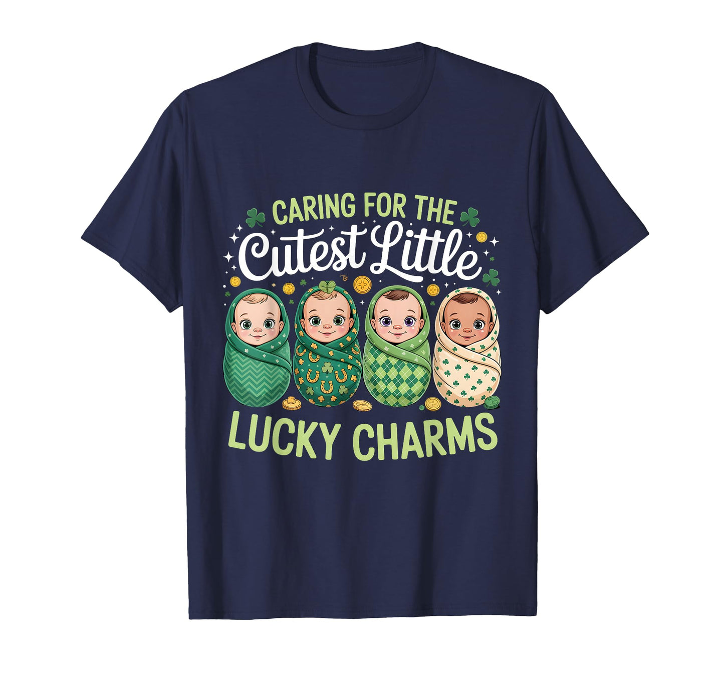 St Patricks Day NICU Nurse Baby Women OBGYN T-Shirt