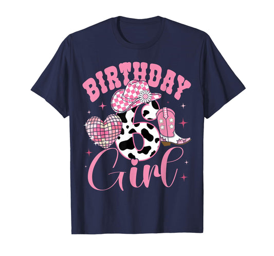 Happy 6th Birthday Girl Outfit Rodeo Western Cowgirl Cowboy T-Shirt