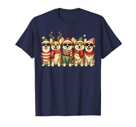 Corgi Santa Christmas Tree Corgmas Dog Family Matching T-Shirt