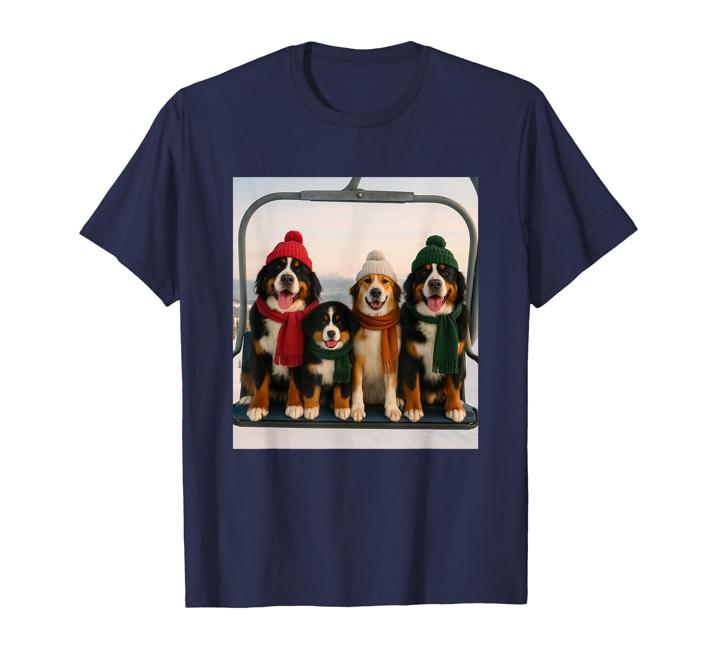 Skiing Mountain Dogs T-Shirt