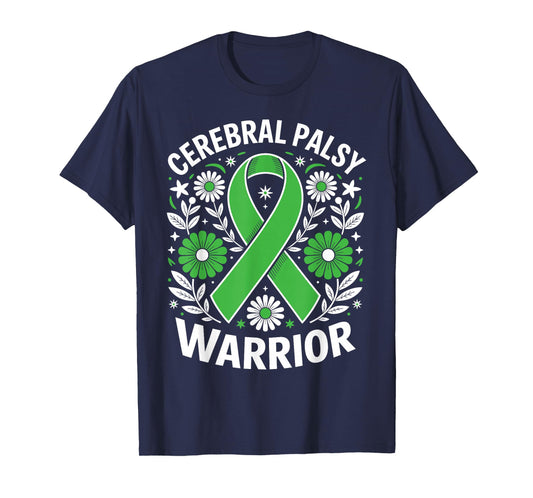 Cerebral Palsy Warrior Floral CP Awareness Ribbon Fighter T-Shirt