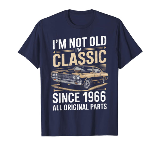 Funny 60th Birthday Classic Vintage Car Men 1966 Birthday T-Shirt