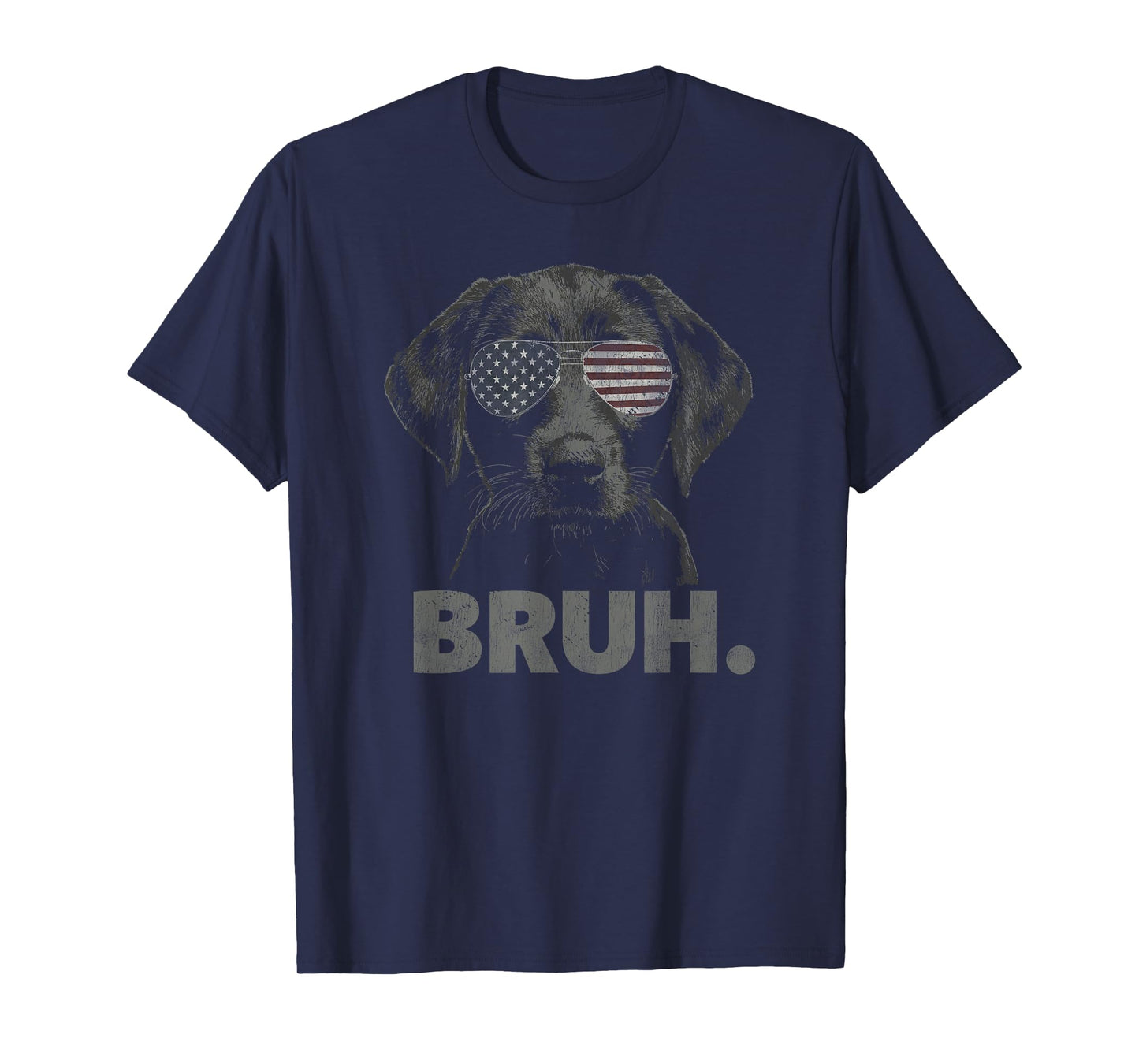 Funny Bruh Patriotic Black Lab T-Shirt