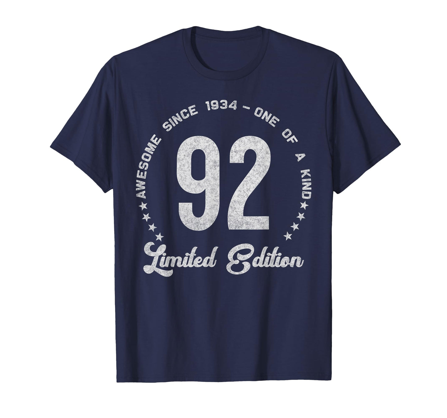 92 Year Old Gifts Vintage 1934 Limited Edition 92nd Birthday T-Shirt