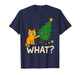 Tabby Cat Xmas Cat Pushing Christmas Tree Over Cat What? T-Shirt