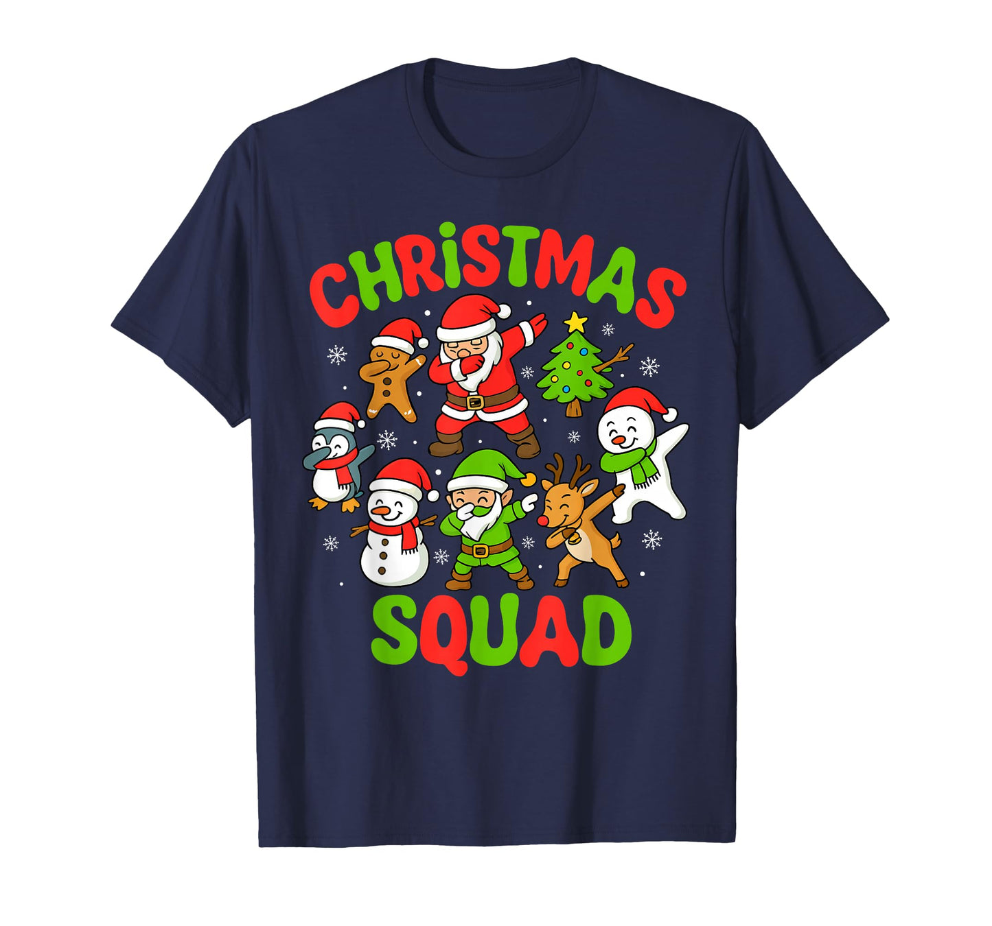 Christmas Squad Dabbing Santa for Family Youth Boys Coworker T-Shirt
