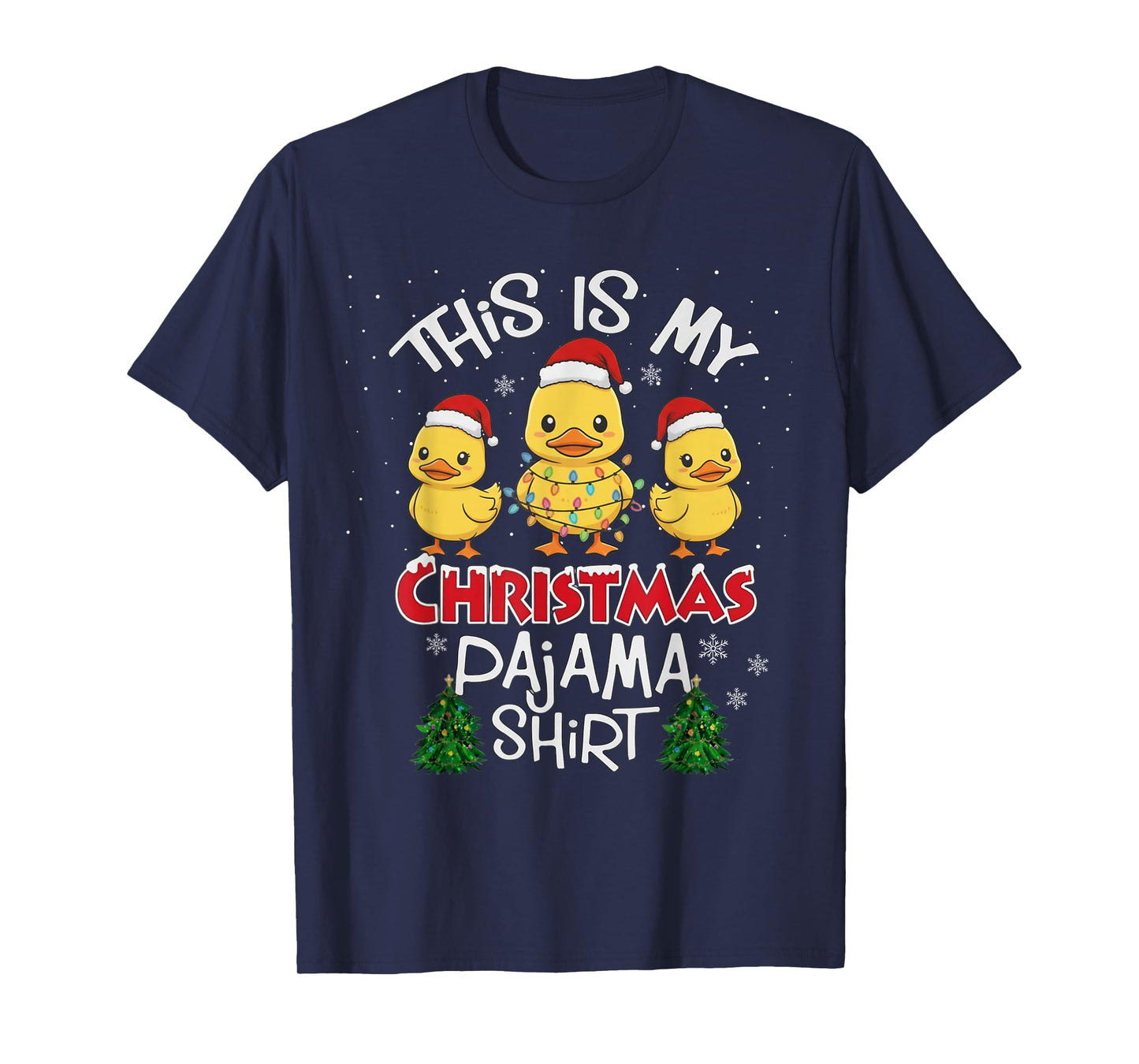 This is My Christmas Pajama Shirt Duck Animal Funny Xmas T-Shirt