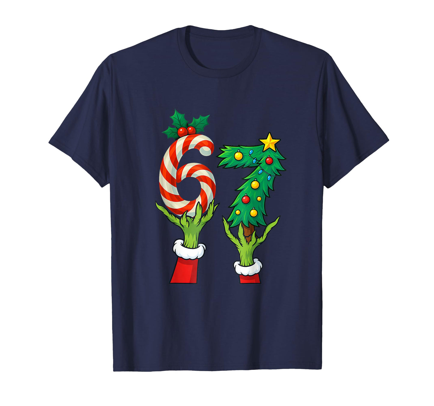67 Christmas 6 7 Meme Hands Holiday Gen Alpha for Kids Youth T-Shirt