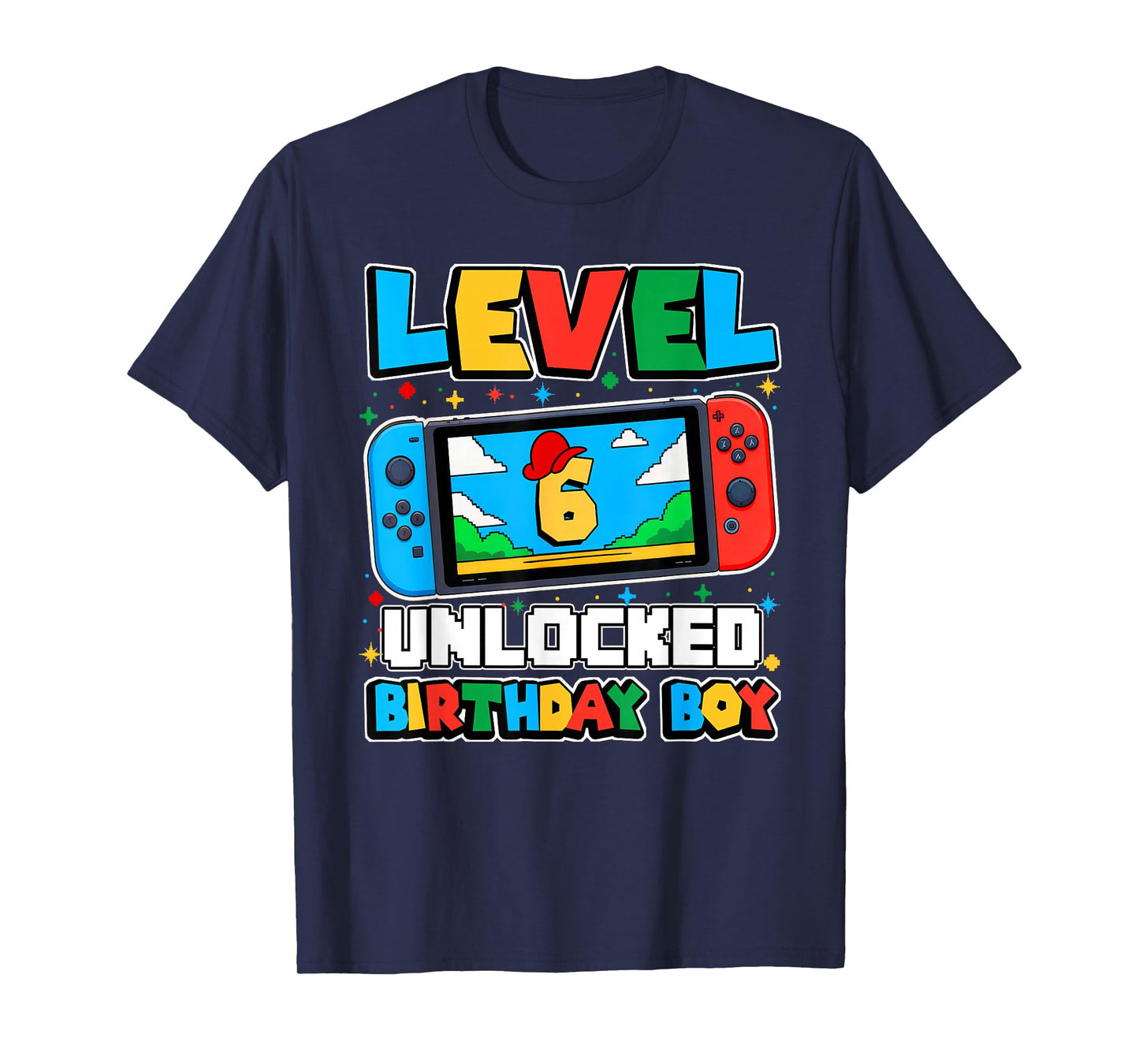 Level 6 Unlocked Birthday Boy Happy 6th Birthday Videos Game T-Shirt