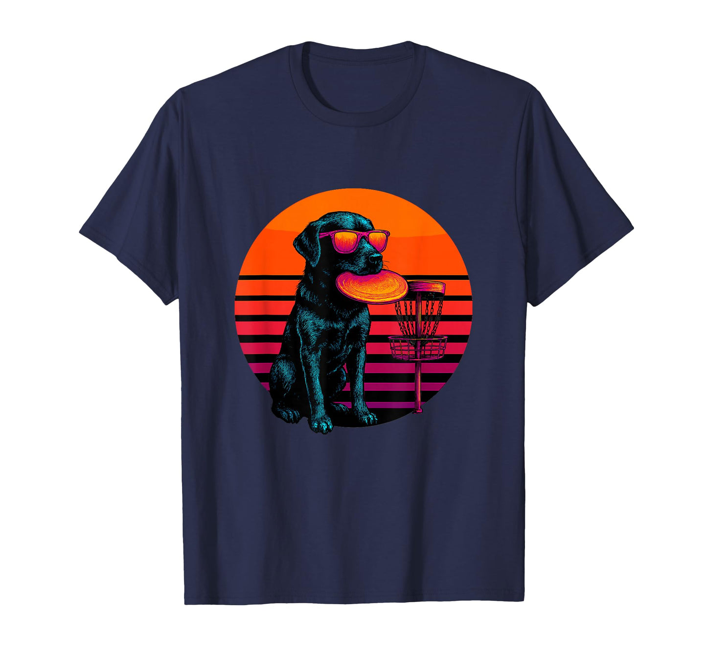 Retro Dog with Disc Golf Disc Disc Golfer T-Shirt
