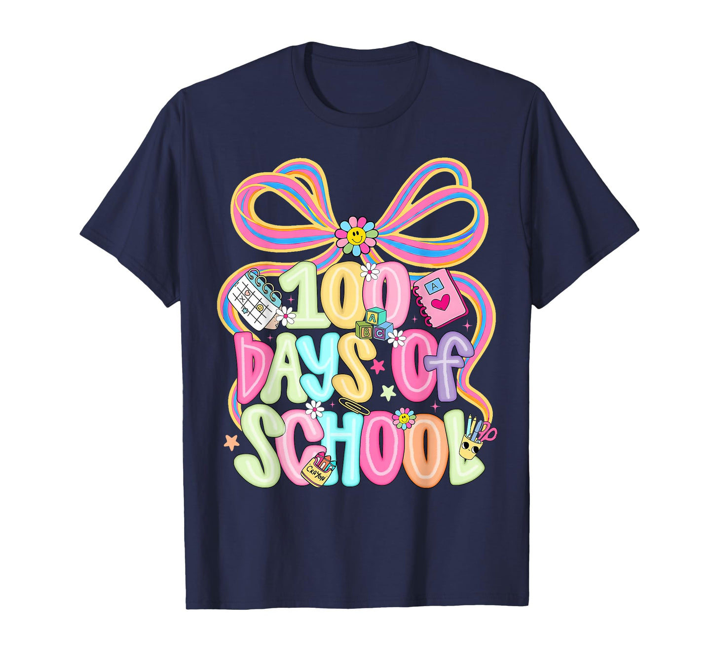 Happy 100 Days of School Coquette Bow Girl Women Teacher T-Shirt