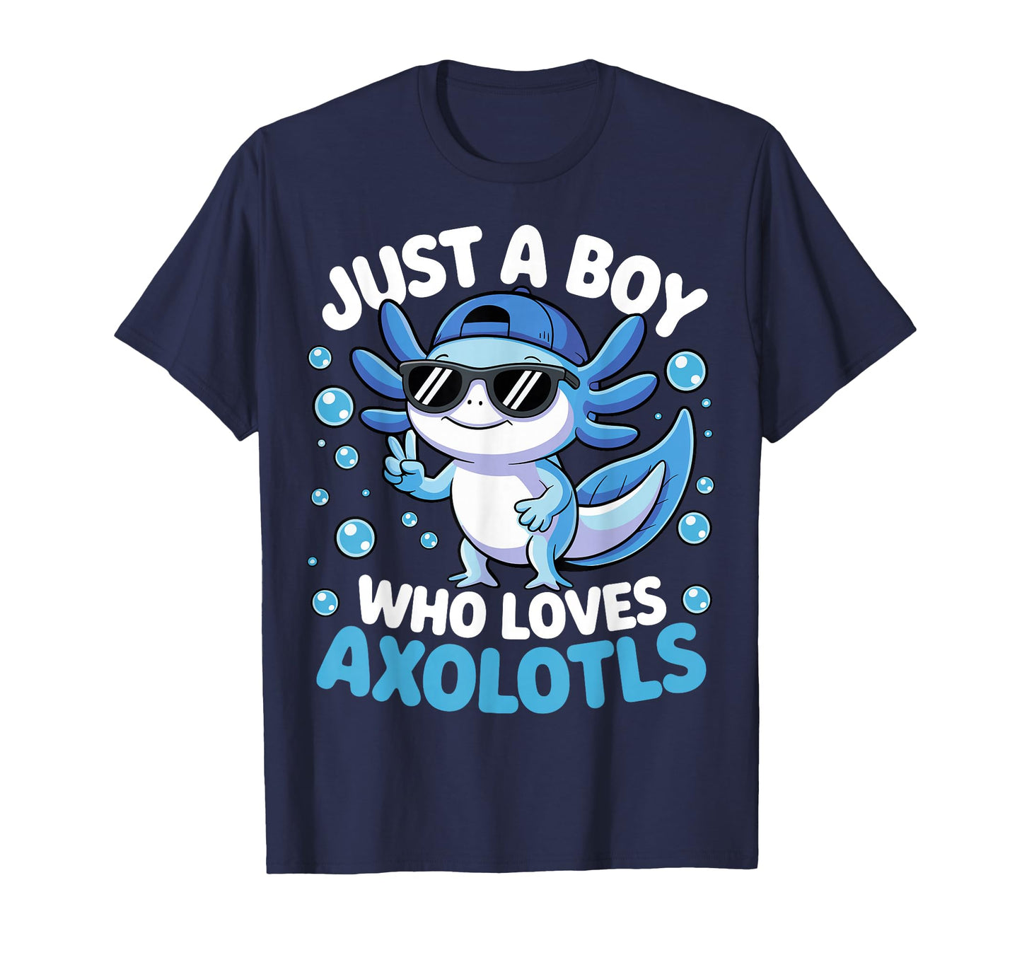 Just A Boy Who Loves Axolotls Cute Axolotl Kids Boys T-Shirt