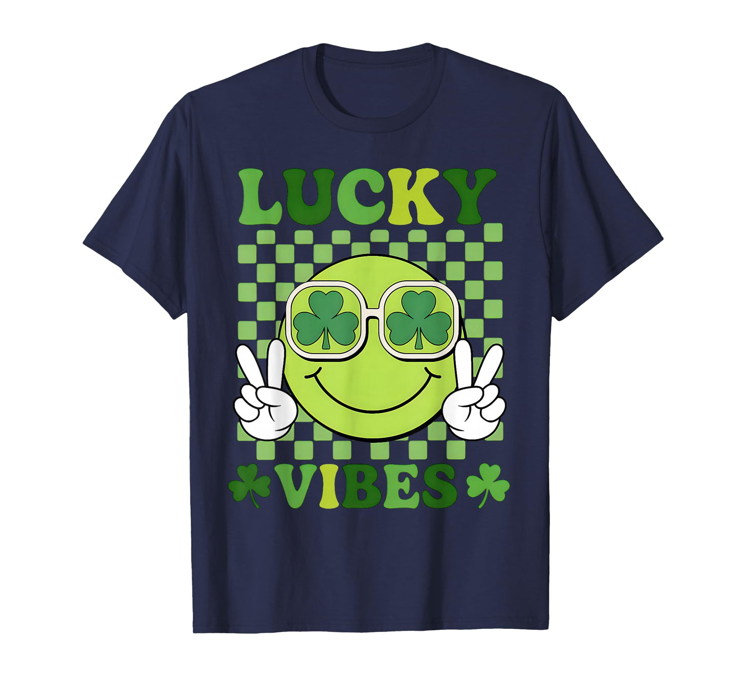 St Patricks Day Funny Lucky Shamrock Groovy Men Women Kids T-Shirt