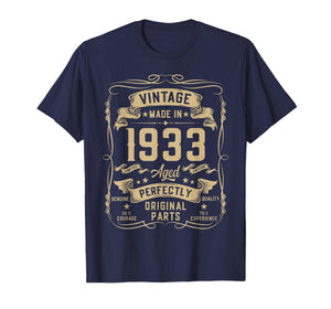 Vintage 1933 93yr 93rd Birthday Gifts for Men 93 Years Old T-Shirt