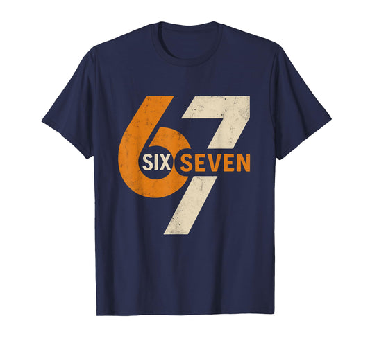 Vintage 67 Six Seven 6 7 Number Retro 67 Meme T-Shirt