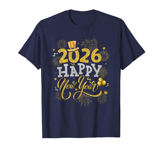 Happy New Year Party 2026 Fireworks Family Matching Costume T-Shirt