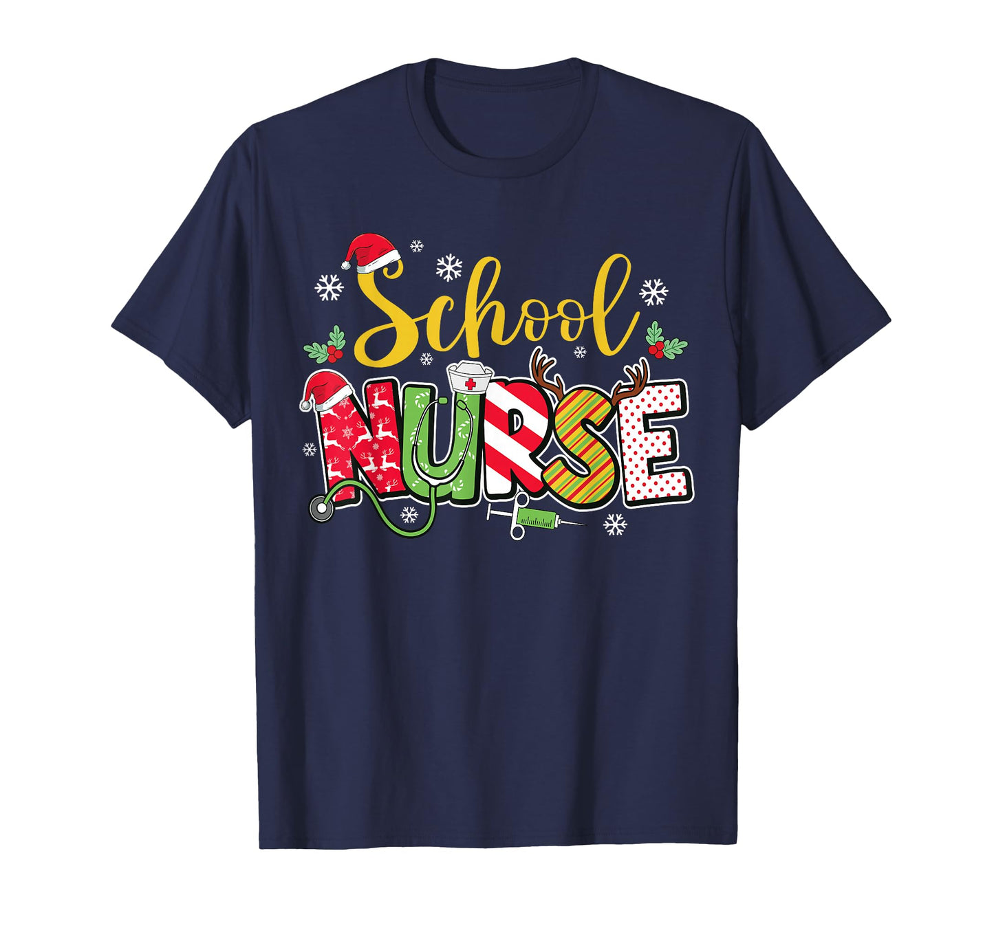School Nurse Christmas Cute Xmas Nursing Holiday T-Shirt