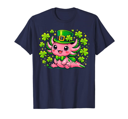Cute Axolotl Kawaii Leprechaun St Patricks Day Saint Pattys T-Shirt