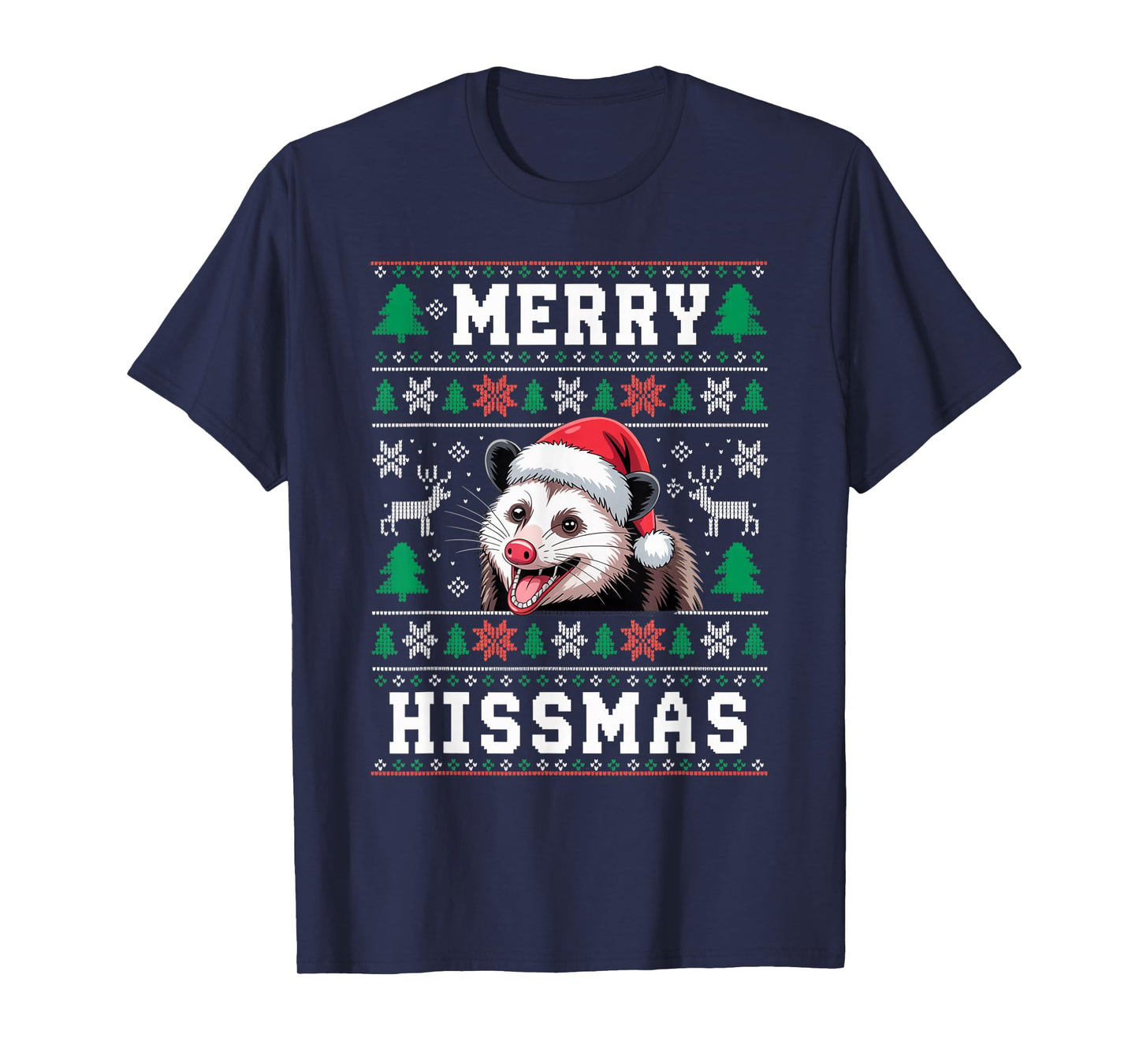Merry Hissmas Possum Lovers Opossum Christmas Funny Xmas T-Shirt