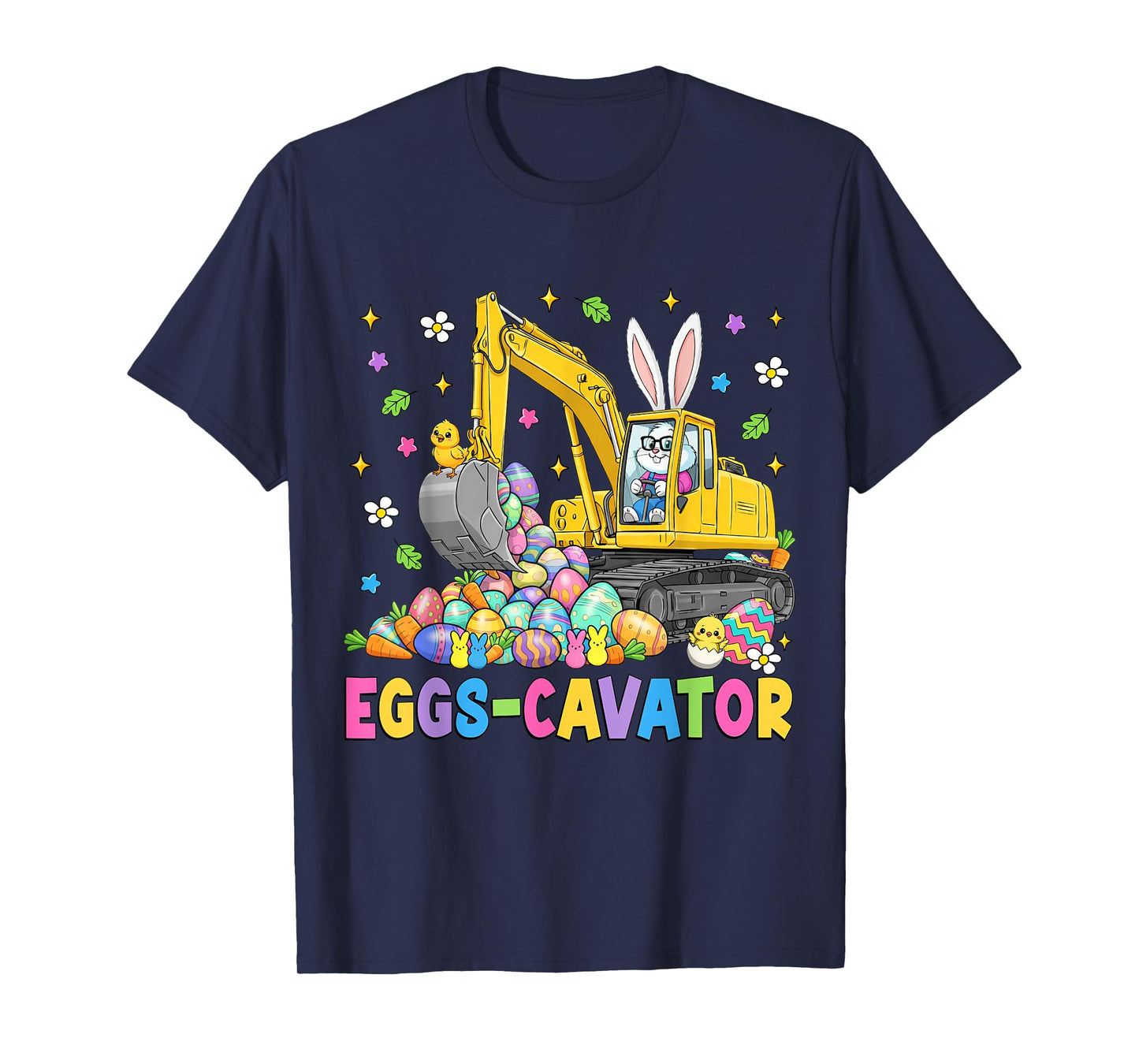 Funny Eggs Cavator Easter Bunny Excavator Boys Kids Toddler T-Shirt