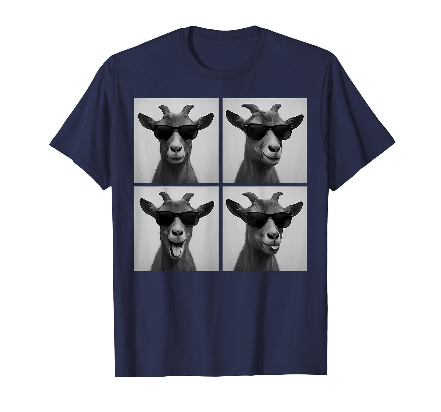 Funny Goat Face Photobooth Cool Goat Selfie with Sunglasses T-Shirt