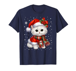 Cat Christmas Kitten Meowy Cat Lover Xmas T-Shirt