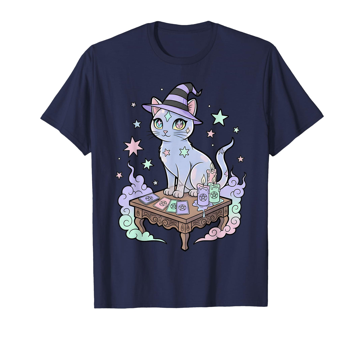 Pastel Goth Kawaii Creepy Witch Cat Cute Gothic Magic T-Shirt