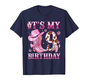 It's My 9th Birthday Girl Western Rodeo Cowgirl 9 Year Old T-Shirt