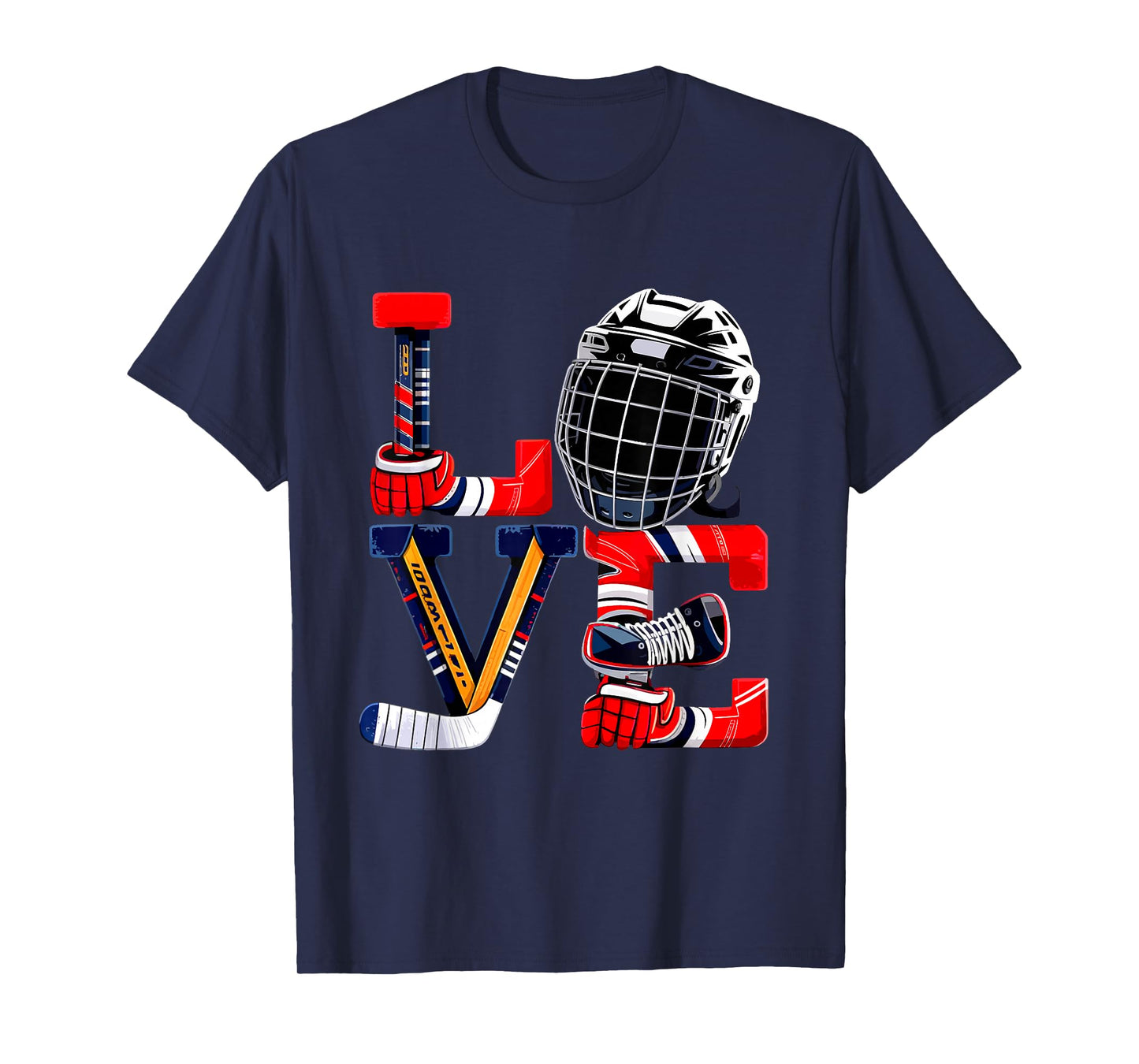Valentines Day Love Ice Hockey Items Men Boys Kids Teens T-Shirt