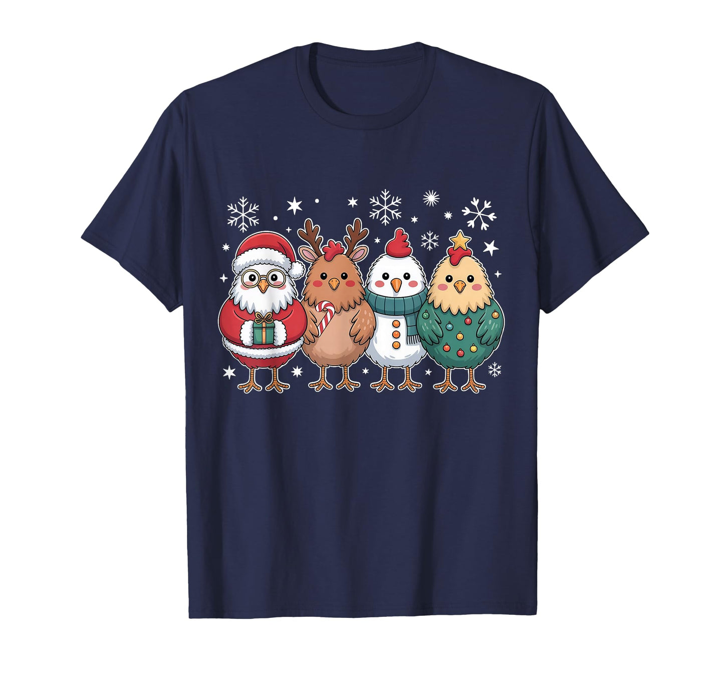 Funny Chicken Christmas Tree Santa Xmas Hen Chicken Lover T-Shirt