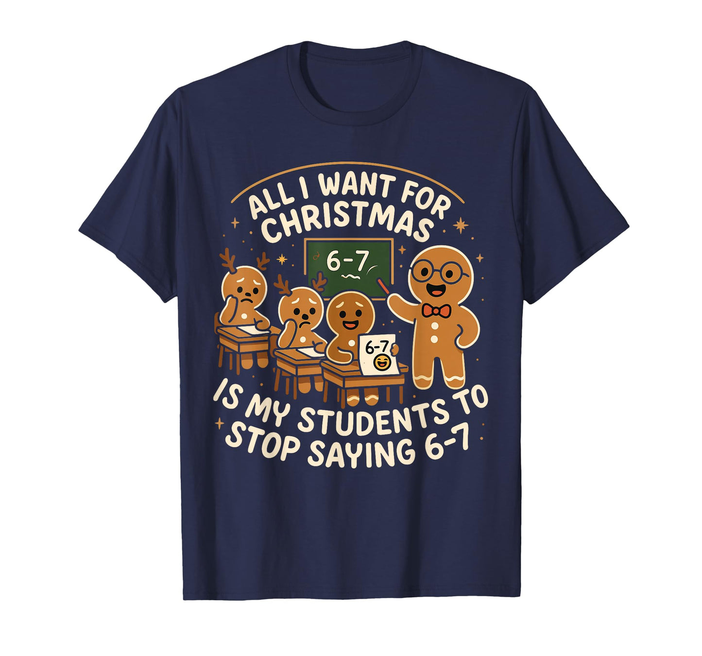 Funny 67 Christmas Pajamas Shirt Six Seven Meme Brainrot T-Shirt