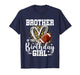 Brother of The Birthday Girl Football Brother Leopard Heart T-Shirt