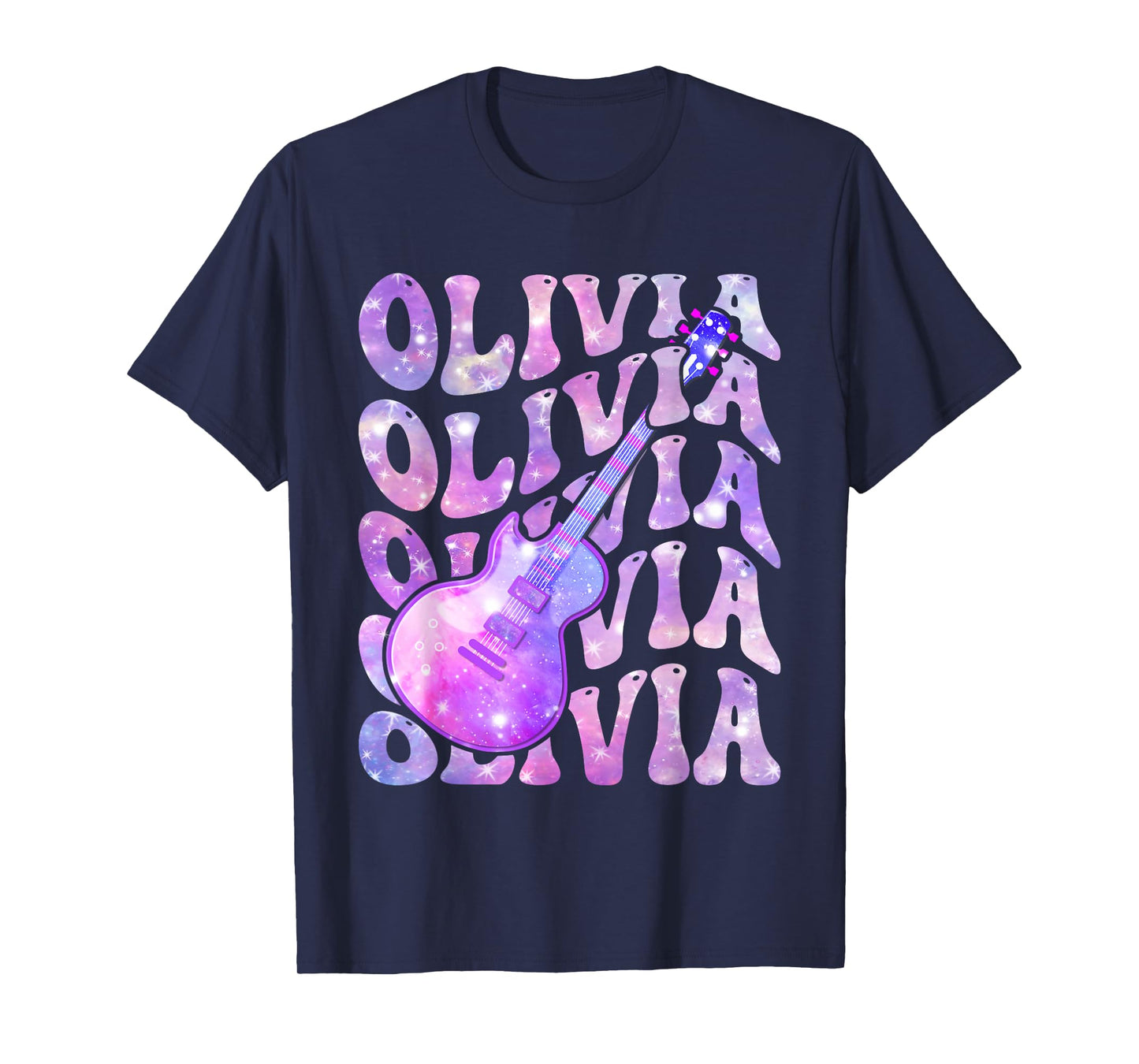 Olivia First Name I Love Olivia Girl Groovy 80's T-Shirt