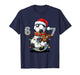 Soccer Snowman 67 Christmas Santa Hat Lights Holiday Season T-Shirt