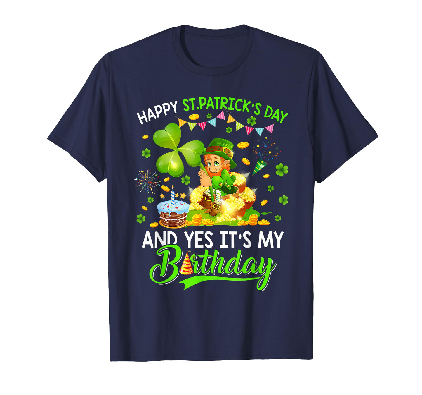 Happy St Patricks Day Birthday Shamrock Dab Bday Party Kids T-Shirt