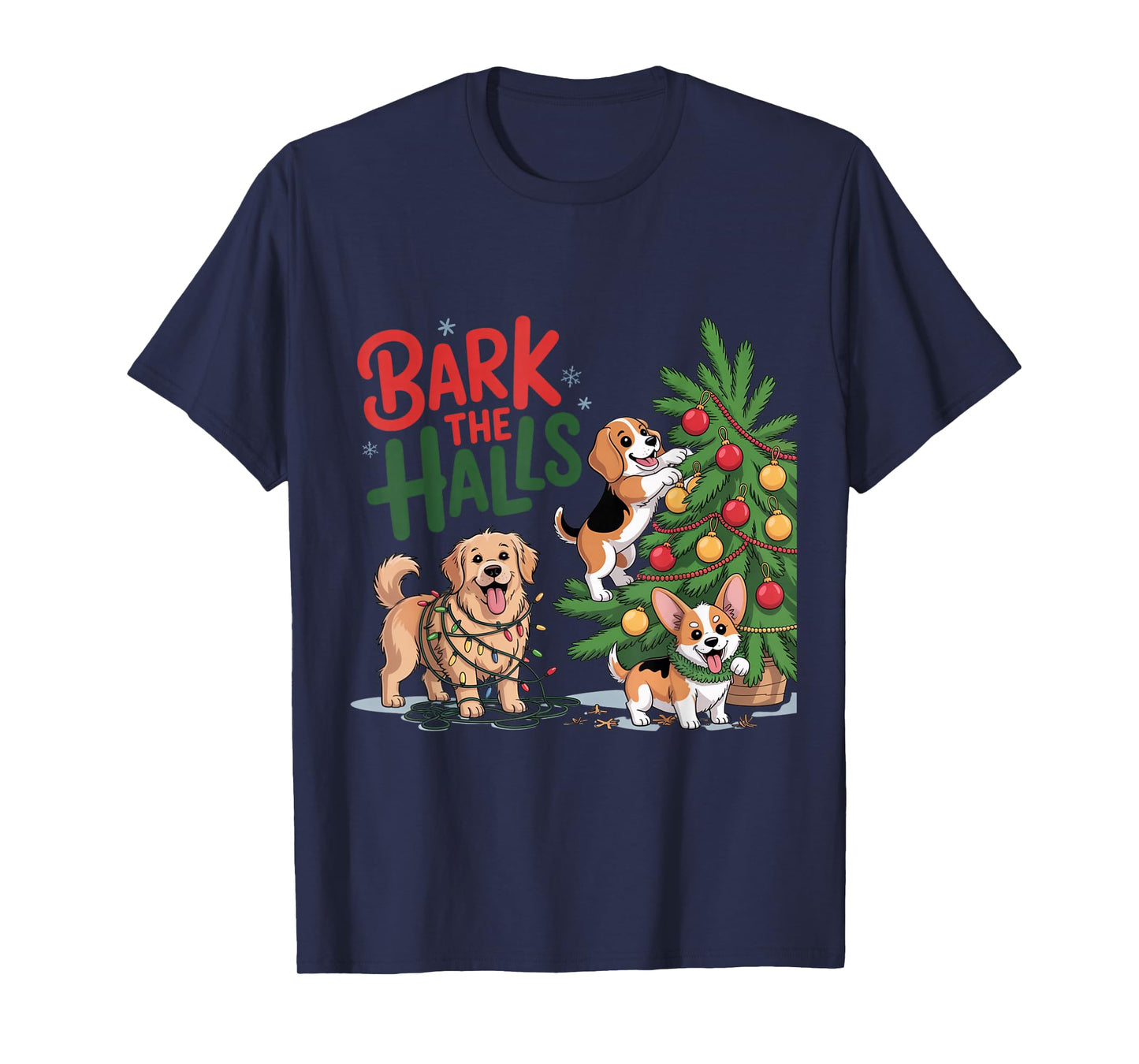 Bark The Halls Funny Christmas Dog Shirt T-Shirt