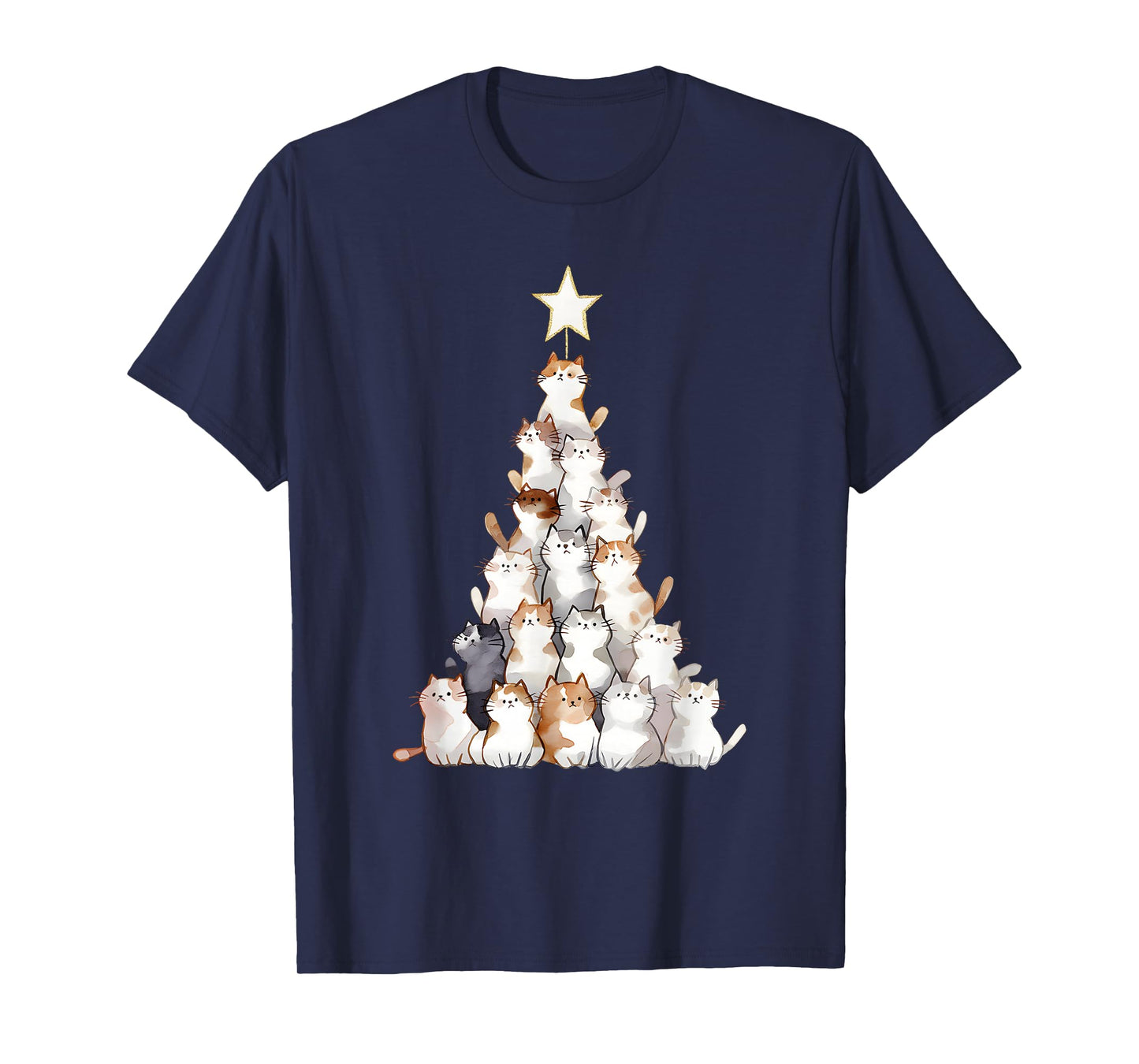 Funny Cat Tree Men Women Kids Cat Ugly Christmas T-Shirt