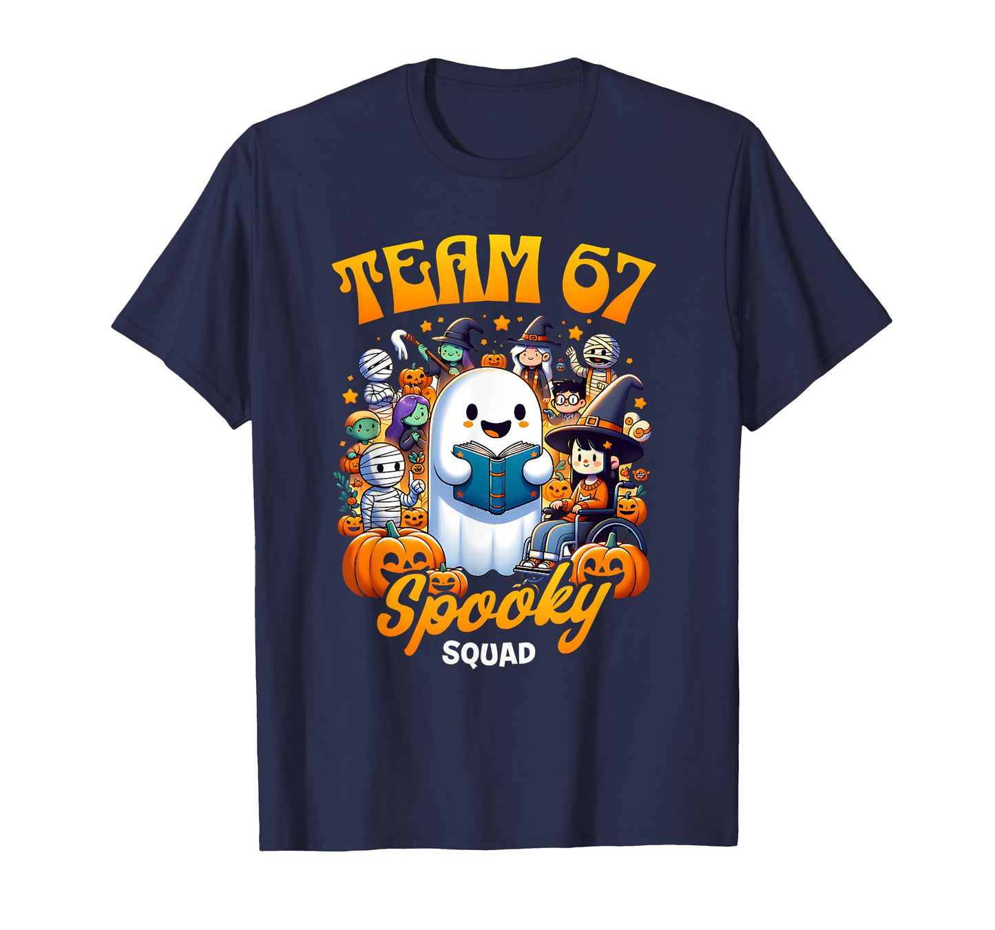 Team 67 Spooky Squad Funny Six Seven Meme 6 7 Halloween T-Shirt