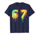 Kids Meme 67 Number Six 6 Seven 7 Ice Cream Drips Softball T-Shirt