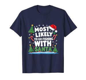 Merry Fishmas Funny Fish Santa Bigfoot Christmas Fishing T-Shirt