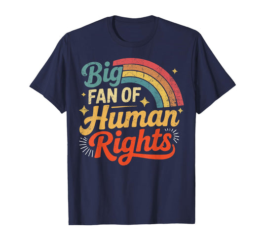 Retro Human Rights Rainbow Graphic Promoting Basic Decency T-Shirt