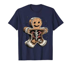 Spooky Gingerbread Cookie Creepy Winter Gothic Christmas T-Shirt