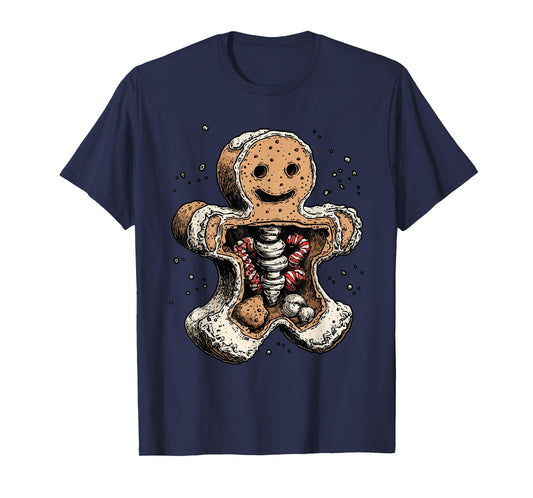 Spooky Gingerbread Cookie Creepy Winter Gothic Christmas T-Shirt