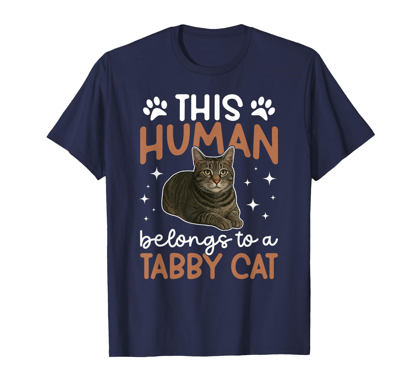 Human Belongs to Gray Tabby Cat Owner Grey Tabby Cat Lover T-Shirt