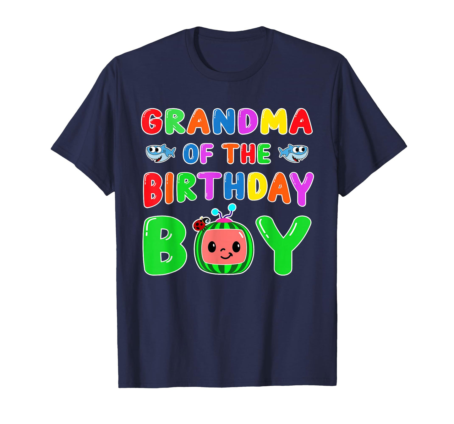 Grandma of The Birthday Boy Funny Melon Family Matching T-Shirt