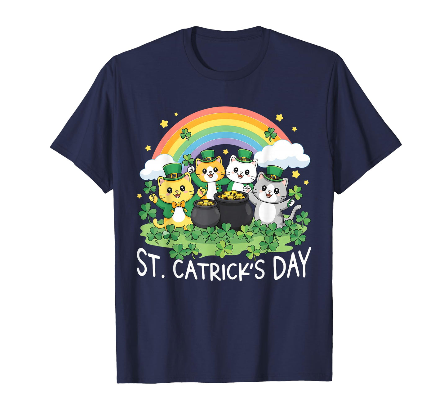 St Patricks Day Patricks Funny Cats Saint Pattys Boy Girl T-Shirt