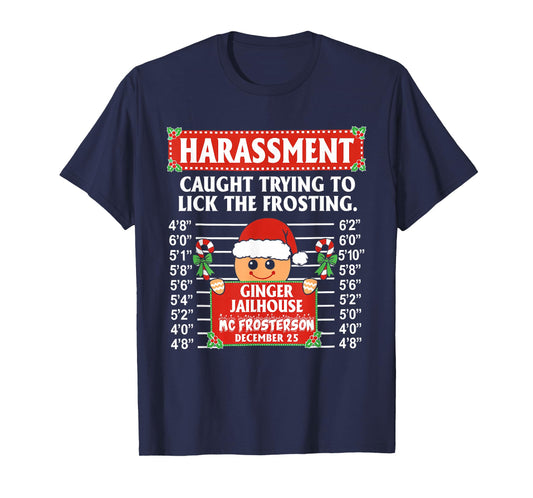 Gingerbread Christmas Licking Frosting Funny Pun T-Shirt