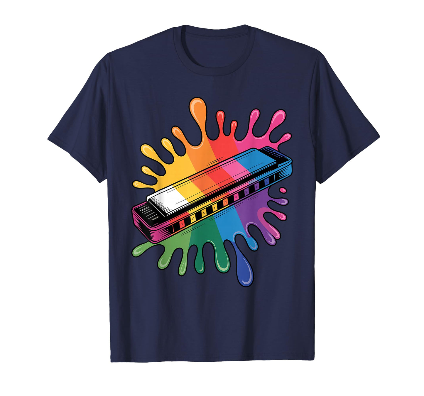 Funny Harmonica Art for Men Women Music Player Harmonicist T-Shirt