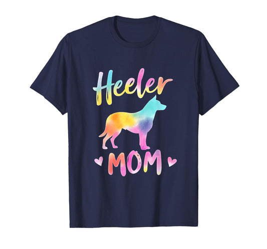Blue Heeler Dog Mama Design Colorful Blue Heeler Mom T-Shirt