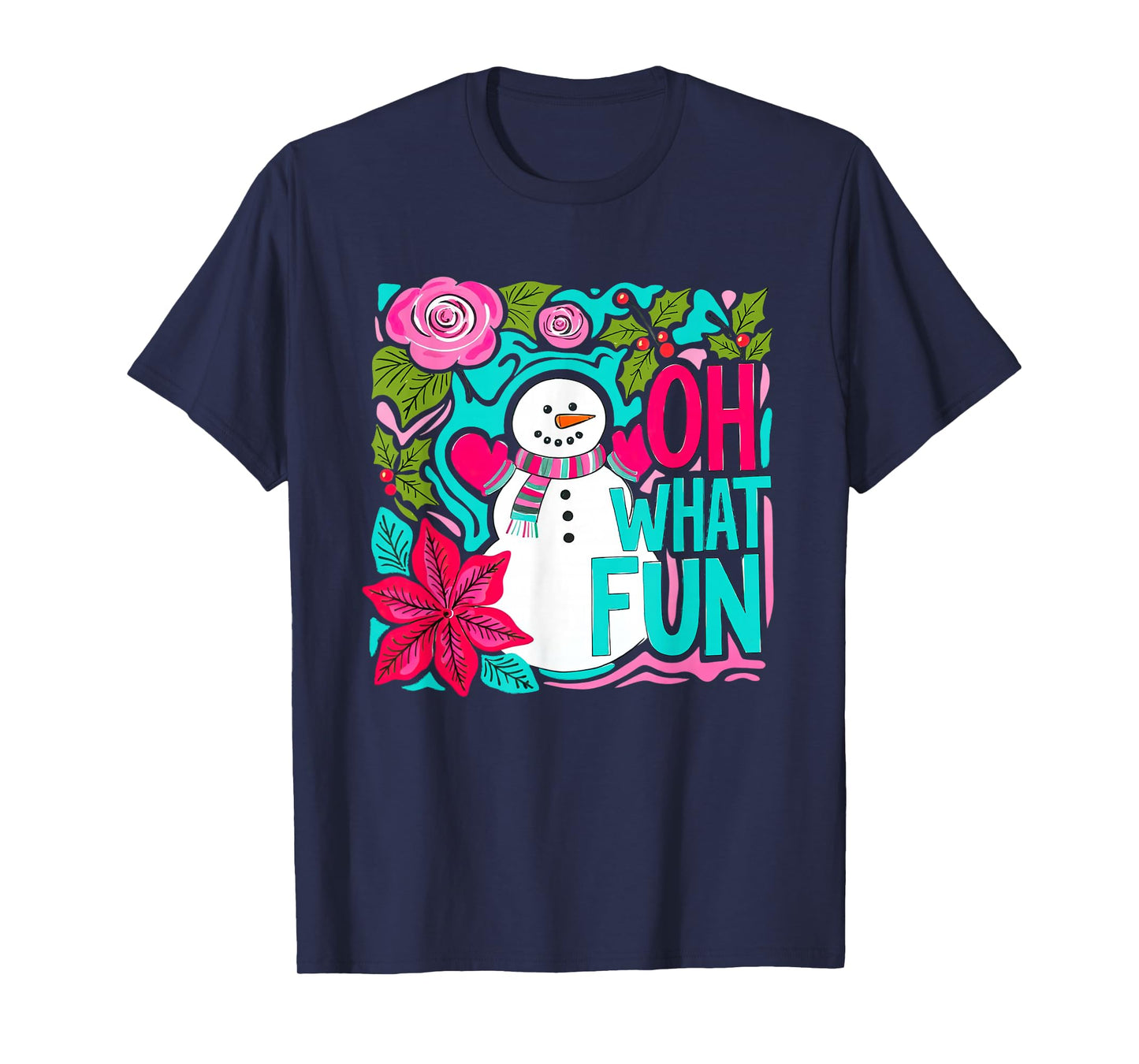 Oh What Fun Snowman Christmas Season Xmas Family Matching T-Shirt